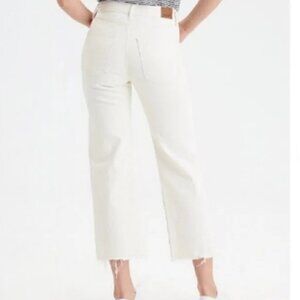 HOST PICK NWOT American Eagle Boho Chic Off White Wide Leg Cropped Jeans 20